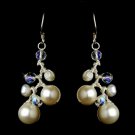 Chic Freshwater Pearl & Aurora Borealis Crystal Bead Earrings 7830