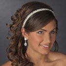 White Beaded Sequin Fabric Headband Headpiece 2208