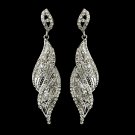Silver Clear Crystal Rhinestone Dangle Bridal Earrings 9252