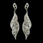 Silver Clear Crystal Rhinestone Dangle Bridal Earrings 9252