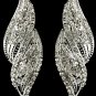 Silver Clear Crystal Rhinestone Dangle Bridal Earrings 9252