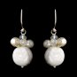 Silver Freshwater Coin Pearl & AB Swarovski Crystal Bead Hook Earrings 0126