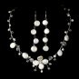 Dainty Keshi Pearl Necklace Earring Bridal Set NE 813