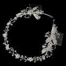 Elegant Hand Wired Flower Silver Bridal Headband 2732