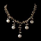 Peach Coin Pearl Drop Silk Necklace 7833
