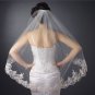 Single Layer Fingertip Length Scalloped Floral Embroidered Edge veil 2129 1F