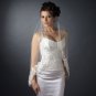 Single Layer Fingertip Length Scalloped Floral Embroidered Edge veil 2129 1F