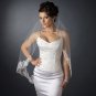 Single Layer Fingertip Length Scalloped Floral Embroidered Edge veil 2129 1F
