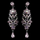 Antique Silver Amethyst Dangle Earrings E 1027