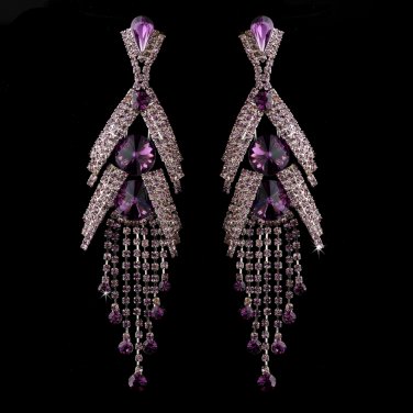Silver Amethyst Earring Set 1059