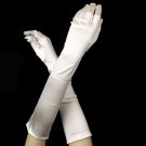 Satin Bridal Bridesmaid Gloves - Diamond White