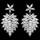 Rhodium Clear Marquise CZ Drop Earrings 9417