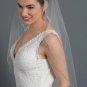 Bridal Wedding Ivory Single Layer Fingertip Veil With Beading V 1053 1F