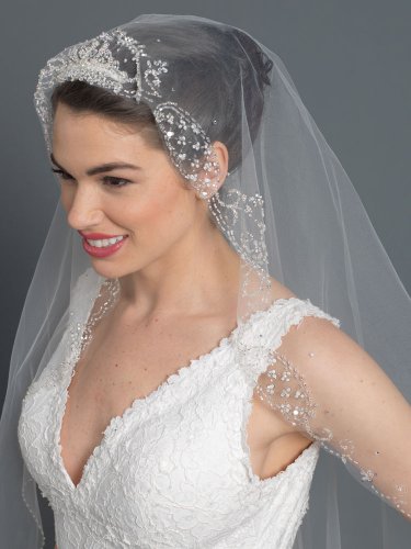 Single Layer Bridal Wedding Fingertip Veil V 1161 1F