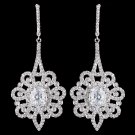 Rhodium Clear CZ Drop Earrings 8624