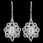 Rhodium Clear CZ Drop Earrings 8624