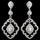Rhodium Clear CZ Teardrop Dangle Earrings 9806