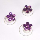 Silver/Light Amethyst Floral Hair Accents Twist In's 01 (Set of 12)