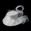 Floral Bridal Top Hat Headpiece 872 (White or Ivory)