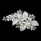 Silver Plated Floral Bridal Comb 8111