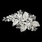 Silver Plated Floral Bridal Comb 8111