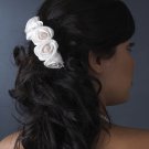 Charming Ivory Rum Pink Flower Bridal Hair Comb 4647