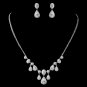 Rhodium Clear CZ Teardrop Jewelry Set