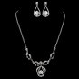 Plus Size 23" long Rhodium Clear Round CZ & Rhinestone Jewelry Set