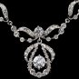 Plus Size 23" long Rhodium Clear Round CZ & Rhinestone Jewelry Set
