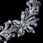 Silver Diamond White Pearl, Rhinestone & Swarovski Crystal Bead Floral Jewelry Set