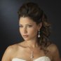 CZ Dangle Tear Drop & Round Crystal Dangle Bridal Earrings 8676 (Silver or Gold)