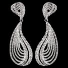 Silver Clear Rhinestone Dangle Earrings 9893