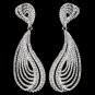 Silver Clear Rhinestone Dangle Earrings 9893