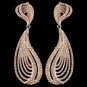 Rose Gold Peach Rhinestone Dangle Earrings 9893