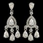 Rhodium Clear Teardrop CZ Crystal Chandelier Earrings 9410