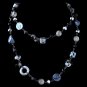 Hematite Blue & Smoke Faceted Cut Glass & Stone Necklace