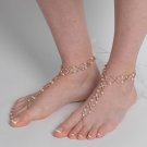 Rose Gold Ivory Pearl & Rhinestone XOXO Bridal Wedding Foot Jewelry 10