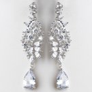 Rhodium Silver Marquise Dangle Earrings 3902***1 Left****
