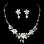 Silver Floral Bridal Jewelry Set NE 8309