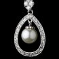 Charming Silver Clear CZ & Ivory Pearl Earrings 8248