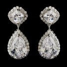 Antique Silver Clear CZ Earings E 5828