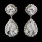 Antique Silver Clear CZ Earings E 5828