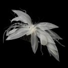 * Feather Fascinator Comb 8840 (White or Ivory)