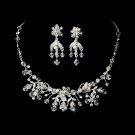 Necklace Earring Set 6317 Silver Clear