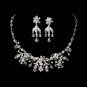 Necklace Earring Set 6317 Silver Clear