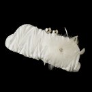 Satin Evening Bag with Triple Crystals & Feather Fascinator Clip 442