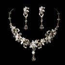 Gold Swarovski Necklace Earring Set NE 8308