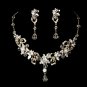 Gold Swarovski Necklace Earring Set NE 8308