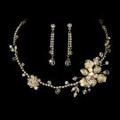 Necklace Earring Set NE 7802 Gold Clear