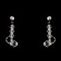 Silver Clear Swarovski Crystal Bead Necklace & Earrings Jewelry Set